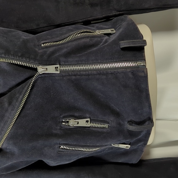 Levi's black Suede cropped Moto jacket size XS - Picture 3 of 11